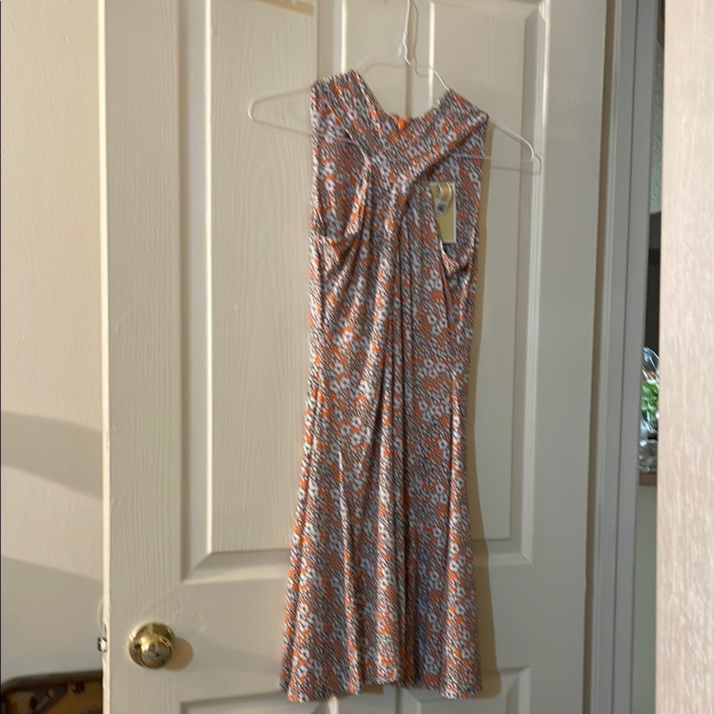 Michael Kors Orange and White Floral Dress